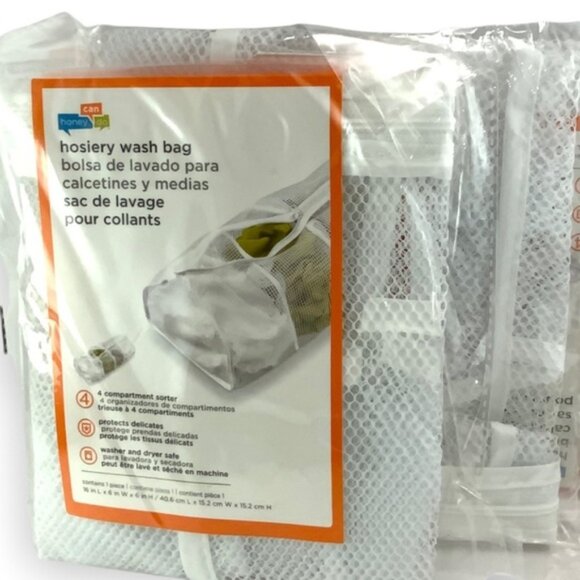 Honey-Can-Do Hosiery Laundry Wash Bags 4 Compartments Zippered 2 Piece Set NEW - Picture 5 of 14